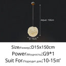 Modern gold crystal ball pendant light bedroom chandelier