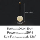 Modern gold crystal ball pendant light bedroom chandelier