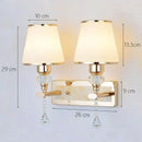 Modern gold crystal bedside wall sconce bedroom light with beads