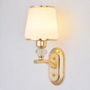 Modern gold crystal bedside wall sconce bedroom light with beads