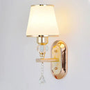 Modern gold crystal bedside wall sconce bedroom light with beads