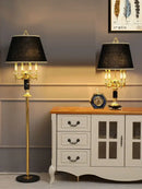 Modern gold crystal black table lamp bedroom chandelier light