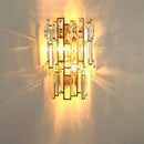 Modern gold crystal block sconce lighting bedroom wall lamp