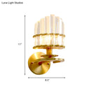 Modern gold crystal block wall lamp living room sconce