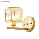 Modern gold crystal block wall sconce – bedroom lighting