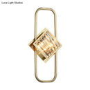 DecorBites™ Modern Gold Wall Lamp with Clear Crystal Blocks - Square Wall Lighting in a Rectangular Frame
