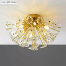 Modern gold crystal bouquet semi flush mount – bedroom ceiling light