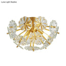Modern gold crystal bouquet semi flush mount – bedroom ceiling light