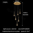 Modern gold crystal bubble chandelier – dining room teardrop light