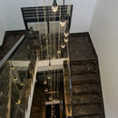 Modern gold crystal bubble chandelier – dining room teardrop light