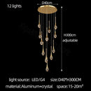 Modern gold crystal bubble chandelier for dining room teardrop pendant