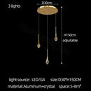 Modern gold crystal bubble chandelier for dining room teardrop pendant