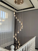 Modern gold crystal bubble chandelier living room teardrop pendant