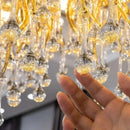 Modern gold crystal ceiling chandelier living room branch design