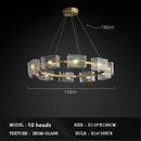 Modern gold crystal ceiling chandelier living room glass pendant light