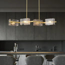 Modern gold crystal ceiling chandelier living room glass pendant light