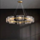 Modern gold crystal ceiling chandelier living room glass pendant light