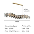 Modern gold crystal ceiling chandelier living room leaf pendant