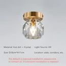 Modern gold crystal ceiling lights bedroom faceted pendant fixture