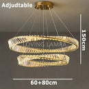 Modern gold crystal ceiling pendant light living room