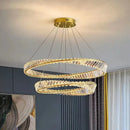 Modern gold crystal ceiling pendant light living room