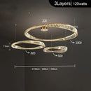 Modern gold crystal ceiling pendant light living room