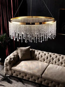 Modern gold crystal chandelier dining room lighting fixture