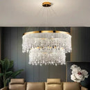Modern gold crystal chandelier dining room lighting fixture