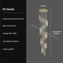 Modern gold crystal chandelier dining room luxury pendant light