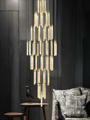 Modern gold crystal chandelier dining room luxury pendant light