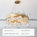 Modern gold crystal circle ceiling chandelier dining room light
