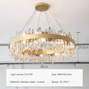 Modern gold crystal circle ceiling chandelier dining room light