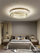 Modern gold crystal circle led chandelier living room light