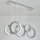 Modern gold crystal circle led pendant chandelier dining room