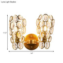 DecorBites™ Modern Gold Circles Wall Sconce Light with Crystal Deco - 2 Lights for Bedroom
