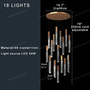 Modern gold crystal circular staircase chandelier villa foyer light