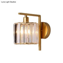 DecorBites™ Gold Crystal Wall Sconce with Modern Column Design - Perfect for Bedroom Lighting