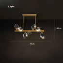 Modern gold crystal copper round chandelier dining room led light
