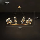 Modern gold crystal copper round chandelier dining room led light