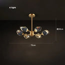 Modern gold crystal copper round chandelier dining room led light