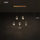 Modern gold crystal copper round chandelier dining room led light