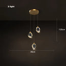 Modern gold crystal copper round chandelier dining room led light