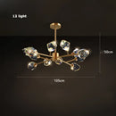 Modern gold crystal copper round chandelier dining room led light