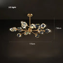 Modern gold crystal copper round chandelier dining room led light