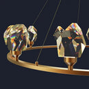 Modern gold crystal copper round chandelier dining room led light