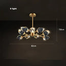 Modern gold crystal copper round chandelier dining room led light
