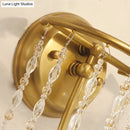 DecorBites™ Modern Gold Sconce Light: 1/2 Lights Corridor Wall Lamp with Elegant Metal Candle Design and Crystal Strand Decoration