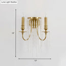 DecorBites™ Modern Gold Sconce Light: 1/2 Lights Corridor Wall Lamp with Elegant Metal Candle Design and Crystal Strand Decoration