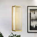 Modern gold crystal cuboid wall sconce light bedroom glass lamp
