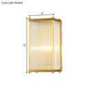 Modern gold crystal cuboid wall sconce light bedroom glass lamp